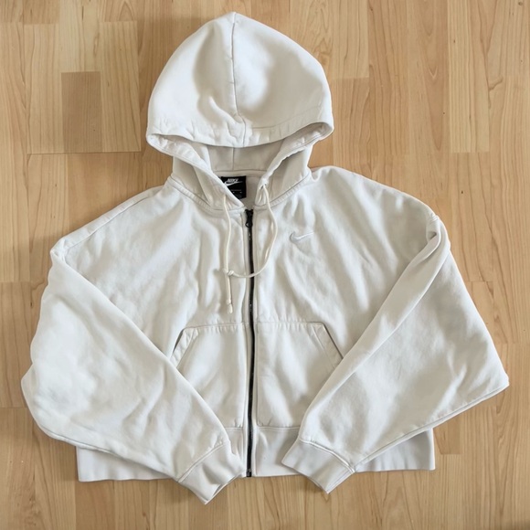 Nike Tops - Cream White Nike Zip Up Hoodie